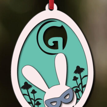 Intra απο ξύλο plywood 3mm-4mm πάχος - Πασχαλινό γράμμα G Καλάθι Ετικέτα στολίδι  Δίασταση 6x6 cm INTRAFABR-118689463 - Image 2