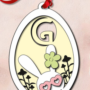 Intra απο ξύλο plywood 3mm-4mm πάχος - Πασχαλινό γράμμα G Καλάθι Ετικέτα στολίδι  Δίασταση 6x6 cm INTRAFABR-118689463 - Image 3