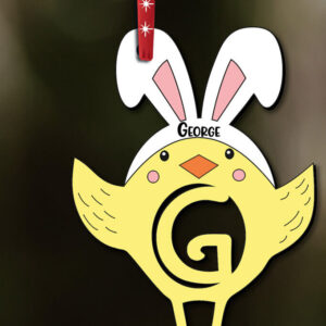 Intra απο ξύλο plywood 3mm-4mm πάχος - Πασχαλινό γράμμα G Bird Chicken Basket  Δίασταση 6x6 cm INTRAFABR-112718155