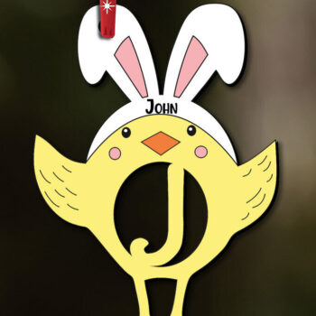 Intra απο ξύλο plywood 3mm-4mm πάχος - Πασχαλινό γράμμα J Bird Chicken Basket Όνομα Δίασταση 6x6 cm INTRAFABR-112718923 - Image 3