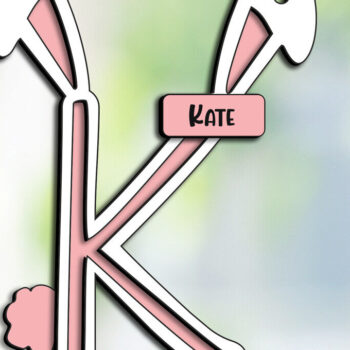 Intra απο ξύλο plywood 3mm-4mm πάχος - Πασχαλινό γράμμα K Laser Basket Tag  Δίασταση 6x6 cm INTRAFABR-115689156 - Image 1