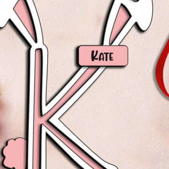 Intra απο ξύλο plywood 3mm-4mm πάχος - Πασχαλινό γράμμα K Laser Basket Tag  Δίασταση 6x6 cm INTRAFABR-115689156 - Image 3