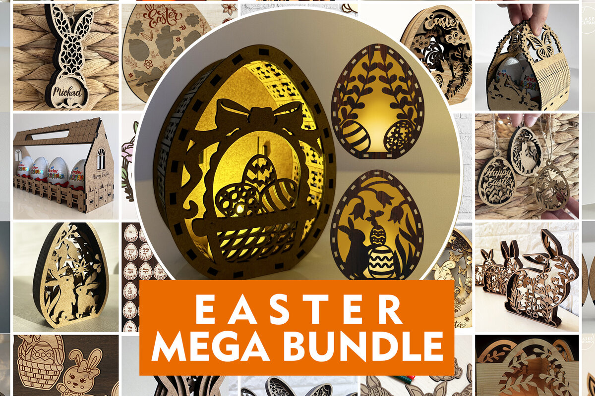 Intra απο ξύλο plywood 3mm-4mm πάχος - Πασχαλινό MEGA Πακέτο Δίασταση 4x4 cm INTRAFABR-118285939