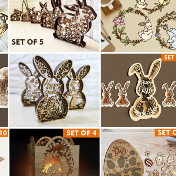 Intra απο ξύλο plywood 3mm-4mm πάχος - Πασχαλινό MEGA PACK Σχέδια κοπής με λέιζερ Δίασταση 6x6 cm INTRAFABR-63239424 - Image 6