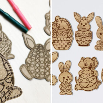 Intra απο ξύλο plywood 3mm-4mm πάχος - Πασχαλινό MEGA PACK Σχέδια κοπής με λέιζερ Δίασταση 6x6 cm INTRAFABR-63239424 - Image 7