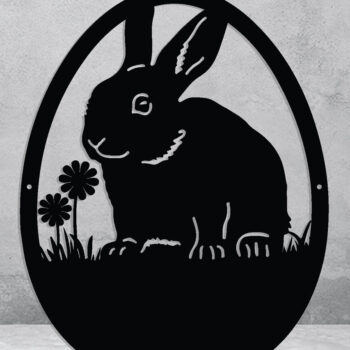 Intra απο ξύλο plywood 3mm-4mm πάχος - Πασχαλινή μεταλλική πινακίδα,  κοπής με λέιζερ τοίχου Δίασταση 4x4 cm INTRAFABR-90073506 - Image 3