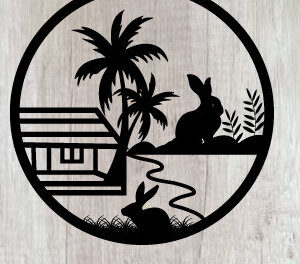 Intra απο ξύλο plywood 3mm-4mm πάχος - Πασχαλινή Μεταλλική Τέχνη Τοίχου  Κοπής με Λέιζερ Δίασταση 40x50 cm INTRAFABR-91918447