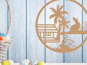 Intra απο ξύλο plywood 3mm-4mm πάχος - Πασχαλινή Μεταλλική Τέχνη Τοίχου  Κοπής με Λέιζερ Δίασταση 40x50 cm INTRAFABR-91918447 - Image 2