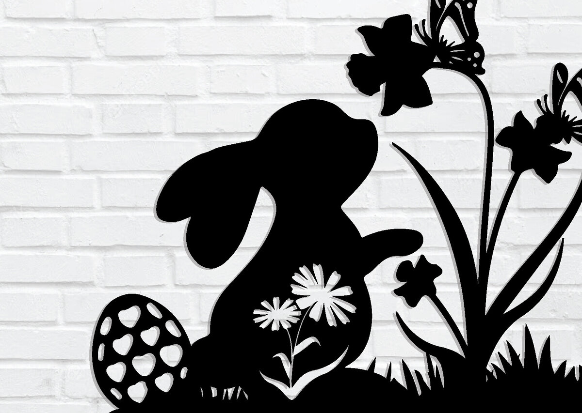 Intra απο ξύλο plywood 3mm-4mm πάχος - Πασχαλινή μεταλλική τέχνη τοίχου,  κοπής με λέιζερ, DXf Δίασταση 40x50 cm INTRAFABR-90073137