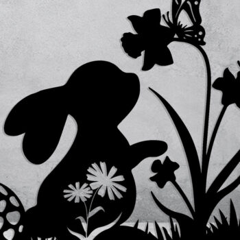 Intra απο ξύλο plywood 3mm-4mm πάχος - Πασχαλινή μεταλλική τέχνη τοίχου,  κοπής με λέιζερ, DXf Δίασταση 40x50 cm INTRAFABR-90073137 - Image 3