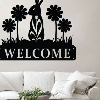 Intra απο ξύλο plywood 3mm-4mm πάχος - Πασχαλινό μεταλλικό σημάδι καλωσορίσματος, laser cutfile Δίασταση 40x50 cm INTRAFABR-90073340 - Image 2