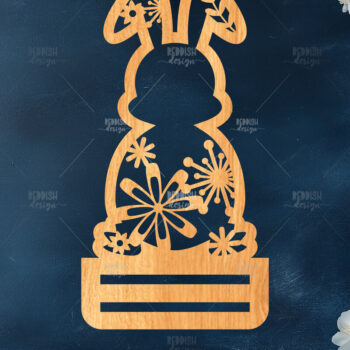 Intra απο ξύλο plywood 3mm-4mm πάχος - Πασχαλινό κλιπ χρημάτων Laser Cut  Δίασταση 15x15 cm INTRAFABR-117800403 - Image 1