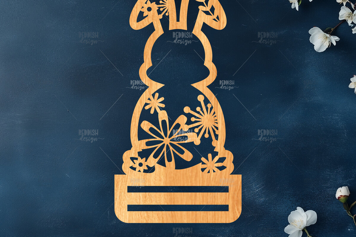 Intra απο ξύλο plywood 3mm-4mm πάχος - Πασχαλινό κλιπ χρημάτων Laser Cut  Δίασταση 15x15 cm INTRAFABR-117800403