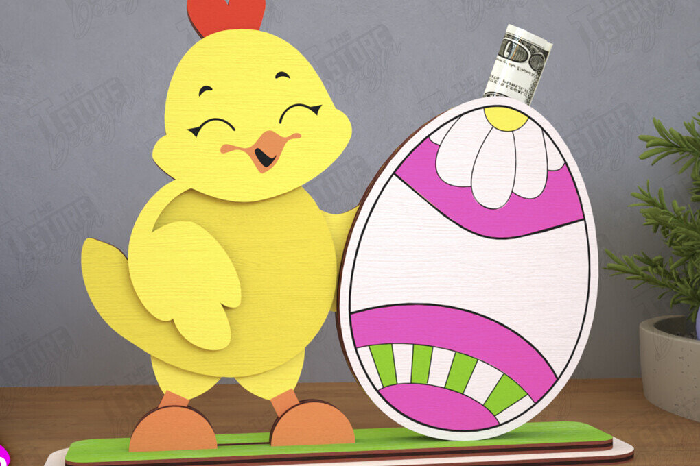 Intra απο ξύλο plywood 3mm-4mm πάχος - Πασχαλινός Χρηματοφύλακας | Ευχετήρια κάρτα |CNC Δίασταση 15x15 cm INTRAFABR-117957403