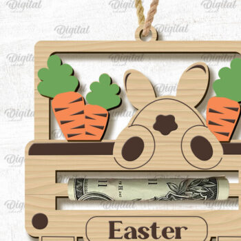 Intra απο ξύλο plywood 3mm-4mm πάχος - Πασχαλινή θήκη χρημάτων με λέιζερ Δίασταση 15x15 cm INTRAFABR-90803050 - Image 1