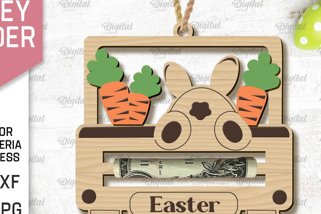 Intra απο ξύλο plywood 3mm-4mm πάχος - Πασχαλινή θήκη χρημάτων με λέιζερ Δίασταση 15x15 cm INTRAFABR-90803050