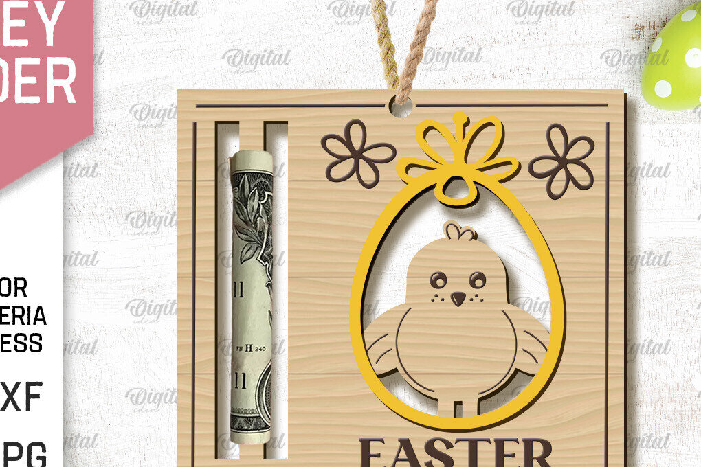 Intra απο ξύλο plywood 3mm-4mm πάχος - Πασχαλινή θήκη χρημάτων με λέιζερ Δίασταση 15x15 cm INTRAFABR-90802647