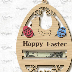 Intra απο ξύλο plywood 3mm-4mm πάχος - Πασχαλινή θήκη χρημάτων με λέιζερ Δίασταση 15x15 cm INTRAFABR-90802810