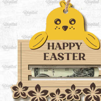 Intra απο ξύλο plywood 3mm-4mm πάχος - Πασχαλινή θήκη χρημάτων με λέιζερ Δίασταση 15x15 cm INTRAFABR-90802852 - Image 1