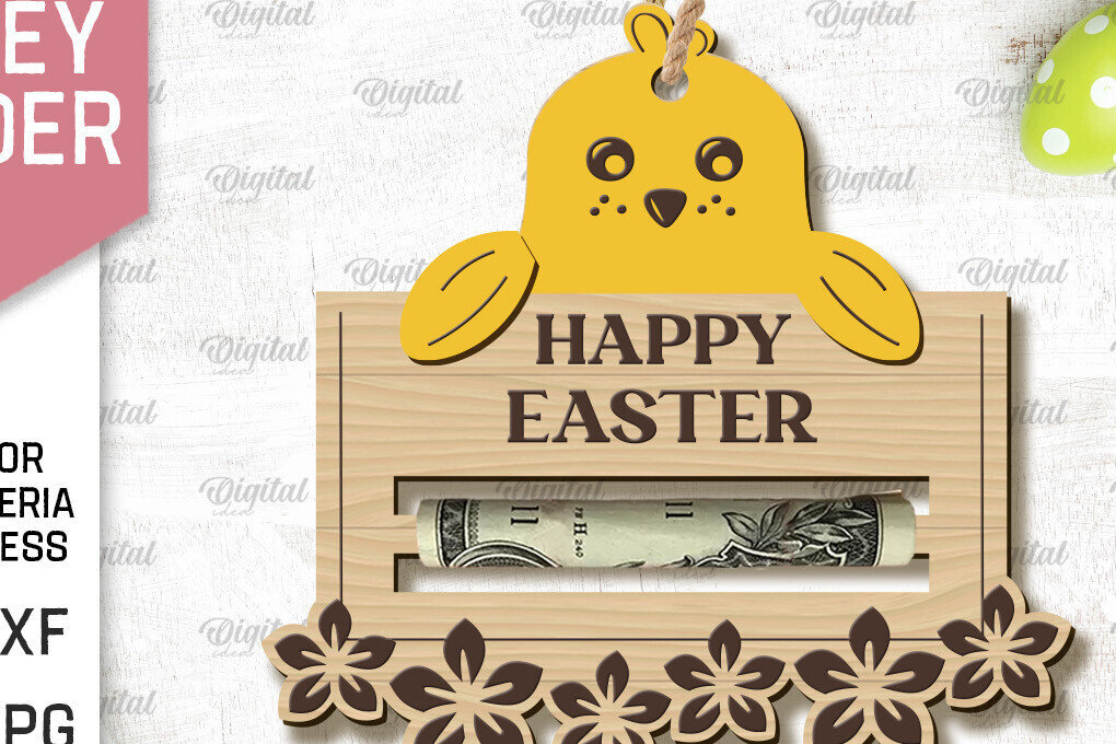 Intra απο ξύλο plywood 3mm-4mm πάχος - Πασχαλινή θήκη χρημάτων με λέιζερ Δίασταση 15x15 cm INTRAFABR-90802852