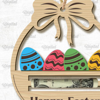 Intra απο ξύλο plywood 3mm-4mm πάχος - Πασχαλινή θήκη χρημάτων με λέιζερ Δίασταση 15x15 cm INTRAFABR-90802972 - Image 1