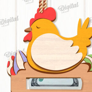 Intra απο ξύλο plywood 3mm-4mm πάχος - Πασχαλινή θήκη χρημάτων Σχέδιο κοπής με λέιζερ Δίασταση 15x15 cm INTRAFABR-118030166