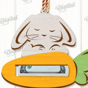 Intra απο ξύλο plywood 3mm-4mm πάχος - Πασχαλινή θήκη χρημάτων Σχέδιο κοπής με λέιζερ Δίασταση 15x15 cm INTRAFABR-118030212