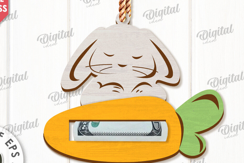 Intra απο ξύλο plywood 3mm-4mm πάχος - Πασχαλινή θήκη χρημάτων Σχέδιο κοπής με λέιζερ Δίασταση 15x15 cm INTRAFABR-118030212