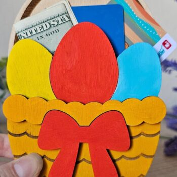 Intra απο ξύλο plywood 3mm-4mm πάχος - Πασχαλινή θήκη χρημάτων , Καλάθι Αυγό Δίασταση 15x15 cm INTRAFABR-116833765 - Image 1