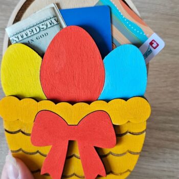 Intra απο ξύλο plywood 3mm-4mm πάχος - Πασχαλινή θήκη χρημάτων , Καλάθι Αυγό Δίασταση 15x15 cm INTRAFABR-116833765 - Image 4