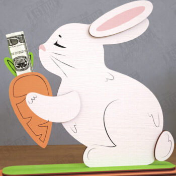 Intra απο ξύλο plywood 3mm-4mm πάχος - Πακέτο Πασχαλινών Χρημάτων | Λαγουδάκι |CNC Δίασταση 15x15 cm INTRAFABR-117957473 - Image 4