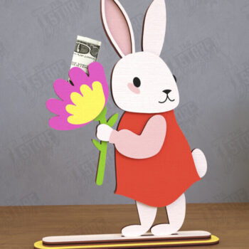 Intra απο ξύλο plywood 3mm-4mm πάχος - Πακέτο Πασχαλινών Χρημάτων | Λαγουδάκι |CNC Δίασταση 15x15 cm INTRAFABR-117957473 - Image 6