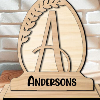 Intra απο ξύλο plywood 3mm-4mm πάχος - Πασχαλινό μονόγραμμα Γράμμα μια οικογενειακή σφαίρα Δίασταση 15x15 cm INTRAFABR-119205814 - Image 3