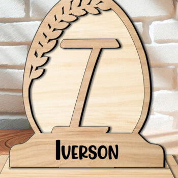 Intra απο ξύλο plywood 3mm-4mm πάχος - Πασχαλινό μονόγραμμα Γράμμα I Οικογενειακό Σπίτι Δίασταση 15x15 cm INTRAFABR-119335249 - Image 1