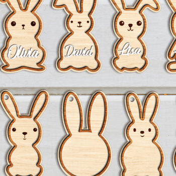 Intra απο ξύλο plywood 3mm-4mm πάχος -  Λέιζερ Πασχαλινής Ετικέτας Δίασταση 30x20 cm INTRAFABR-117923742 - Image 1