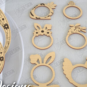 Intra απο ξύλο plywood 3mm-4mm πάχος - Δαχτυλίδια Πασχαλινής Χαρτοπετσέτας | Διακοπές Δίασταση 15x15 cm INTRAFABR-115438059