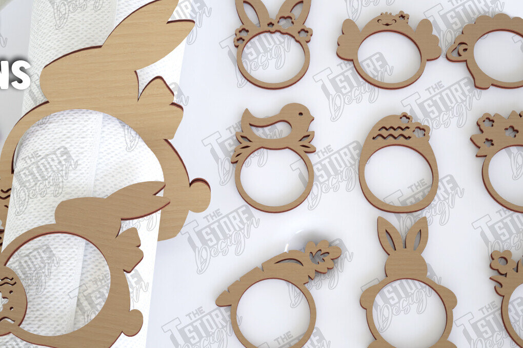 Intra απο ξύλο plywood 3mm-4mm πάχος - Δαχτυλίδια Πασχαλινής Χαρτοπετσέτας | Διακοπές Δίασταση 15x15 cm INTRAFABR-115369663