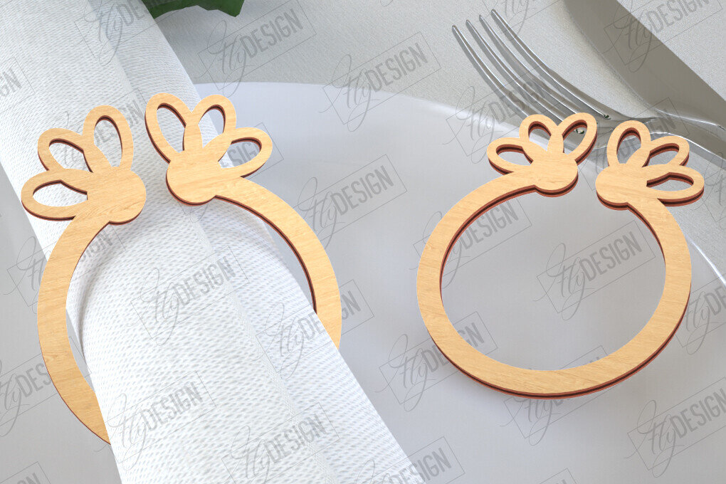 Intra απο ξύλο plywood 3mm-4mm πάχος - Πασχαλινά δαχτυλίδια χαρτοπετσέτας | Εορταστικό δείπνο Δίασταση 15x15 cm INTRAFABR-115437769