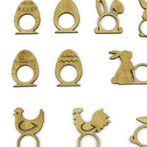 Intra απο ξύλο plywood 3mm-4mm πάχος - Πασχαλινά δαχτυλίδια χαρτοπετσέτας.  κοπής με λέιζερ Δίασταση 15x15 cm INTRAFABR-93306305