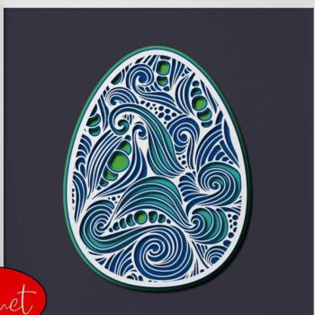 Intra απο ξύλο plywood 3mm-4mm πάχος - Πασχαλινό στολίδι - 3D Layered Δίασταση 6x6 cm INTRAFABR-9007495 - Image 4