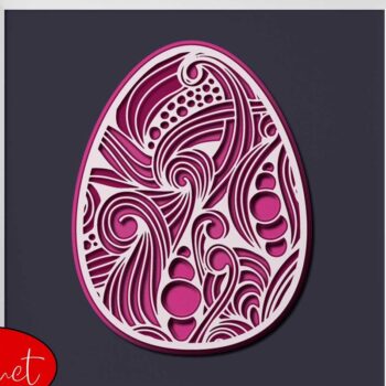 Intra απο ξύλο plywood 3mm-4mm πάχος - Πασχαλινό στολίδι - 3D Layered Δίασταση 6x6 cm INTRAFABR-9007421 - Image 4