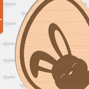 Intra απο ξύλο plywood 3mm-4mm πάχος - Πασχαλινό στολίδι Laser cut. Λαγουδάκι του Πάσχα Δίασταση 6x6 cm INTRAFABR-89690101