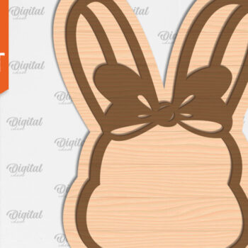 Intra απο ξύλο plywood 3mm-4mm πάχος - Πασχαλινό στολίδι Laser cut. Λαγουδάκι του Πάσχα Δίασταση 6x6 cm INTRAFABR-89690128 - Image 1