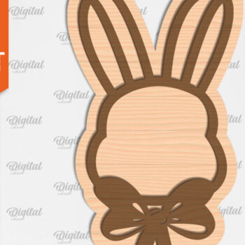 Intra απο ξύλο plywood 3mm-4mm πάχος - Πασχαλινό στολίδι Laser cut. Λαγουδάκι του Πάσχα Δίασταση 6x6 cm INTRAFABR-89689939 - Image 1