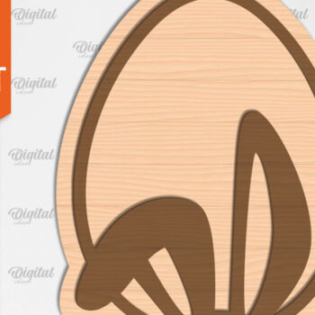 Intra απο ξύλο plywood 3mm-4mm πάχος - Πασχαλινό στολίδι Laser cut. Λαγουδάκι του Πάσχα Δίασταση 6x6 cm INTRAFABR-89690064 - Image 1