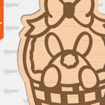 Intra απο ξύλο plywood 3mm-4mm πάχος - Πασχαλινό στολίδι Laser cut. Λαγουδάκι του Πάσχα Δίασταση 6x6 cm INTRAFABR-89688990 - Image 1