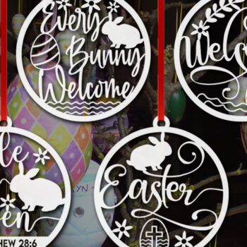 Intra απο ξύλο plywood 3mm-4mm πάχος - Πασχαλινό Στολίδι Laser Cutfile Bundle  Δίασταση 6x6 cm INTRAFABR-53948550 - Image 1