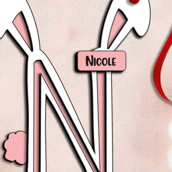 Intra απο ξύλο plywood 3mm-4mm πάχος - Πασχαλινό Στολίδι Λέιζερ Γράμμα Ν Καλάθι Δίασταση 6x6 cm INTRAFABR-115689297 - Image 3