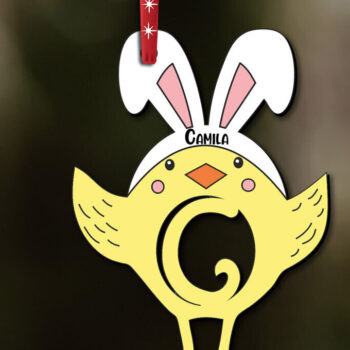 Intra απο ξύλο plywood 3mm-4mm πάχος - Πασχαλινό στολίδι Γράμμα Γ Πουλί Κοτόπουλο Δίασταση 6x6 cm INTRAFABR-112717792 - Image 1