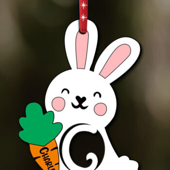 Intra απο ξύλο plywood 3mm-4mm πάχος - Πασχαλινό διακοσμητικό γράμμα Γ Λαγουδάκι κουνέλι Δίασταση 6x6 cm INTRAFABR-113008876 - Image 1